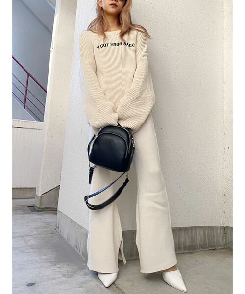GYDA（ジェイダ）の「【WEB限定】H/Wリブニットワイドパンツ（その他パンツ・レディース・ブラック/ベージュ/アイボリー・FREE）」の12枚目の写真