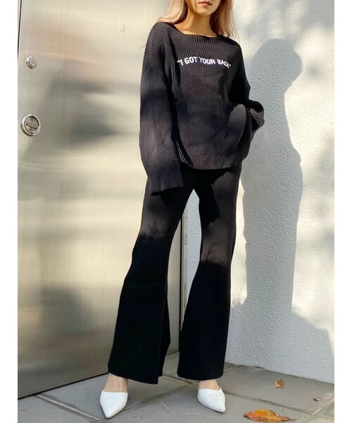 GYDA（ジェイダ）の「【WEB限定】H/Wリブニットワイドパンツ（その他パンツ・レディース・ブラック/ベージュ/アイボリー・FREE）」の13枚目の写真