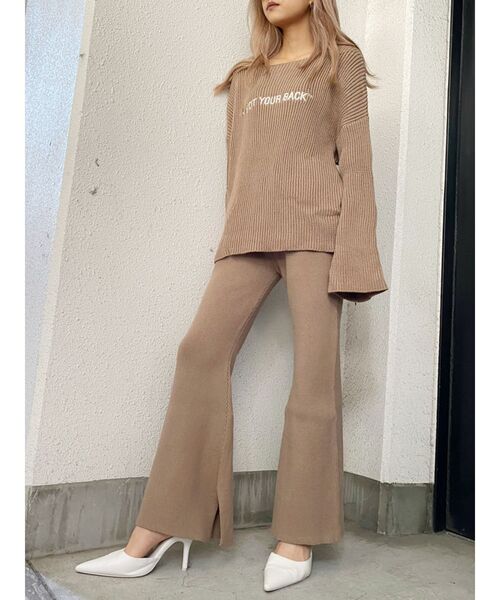 GYDA（ジェイダ）の「【WEB限定】H/Wリブニットワイドパンツ（その他パンツ・レディース・ブラック/ベージュ/アイボリー・FREE）」の15枚目の写真