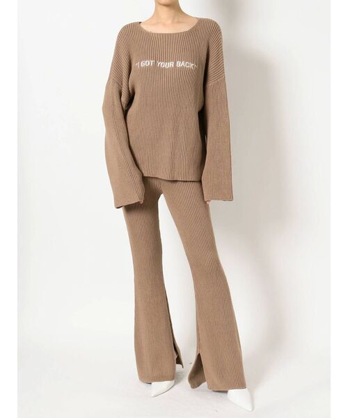 GYDA（ジェイダ）の「【WEB限定】H/Wリブニットワイドパンツ（その他パンツ・レディース・ブラック/ベージュ/アイボリー・FREE）」の10枚目の写真