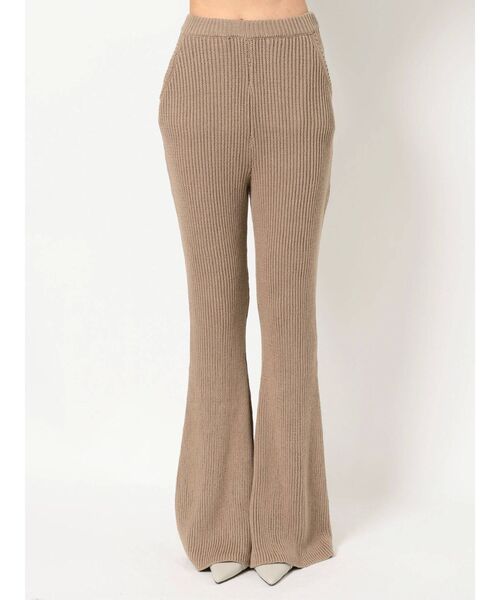 GYDA（ジェイダ）の「【WEB限定】H/Wリブニットワイドパンツ（その他パンツ・レディース・ブラック/ベージュ/アイボリー・FREE）」の5枚目の写真
