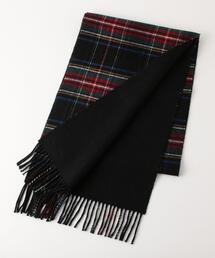 Johnstons of Elgin | 別注 [ ジョンストンズ ] JOHNSTONS ウール カシミヤ ブラック スチュワート チェック マフラー(マフラー)
