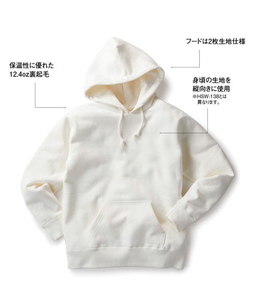 TRUSS(トラス)の「2- 12.4oz heavy weight Pullover Hoodie(パーカー・レディース・ホワイト/ブラック/ヘザーグレー/ネイビー・S/M/L/XL)」の6枚目の写真