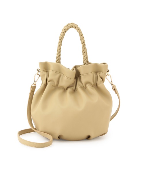 ROPE' PICNIC(ロペピクニック)の「ツイストハンドルシャーリングラウンドトート&ショルダーバッグ(ショルダーバッグ・レディース・ブラック/ベージュ系その他・FREE)」の10枚目の写真