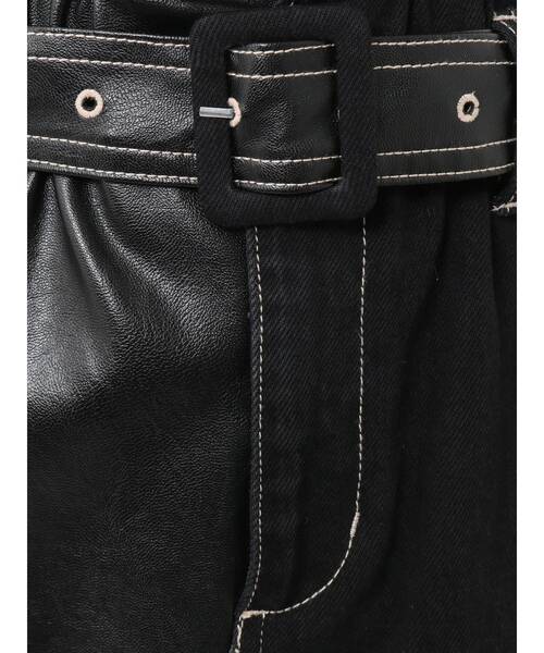 jouetie（ジュエティ）の「ハイウエストハイブリッドスカート（デニムスカート・レディース・アイボリー/ブラック/ライトブルー・MEDIUM）」の19枚目の写真