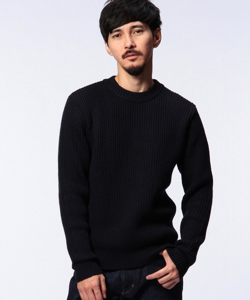 UNITED ARROWS(ユナイテッドアローズ)の「UAB ウールモヘアシルク ミドルゲージ クルーネック◆(ニット/セーター・メンズ・ネイビー/ホワイト/オリーブ/ロイヤルブルー・X-LARGE/SMALL/LARGE/MEDIUM/X-SMALL)」の3枚目の写真