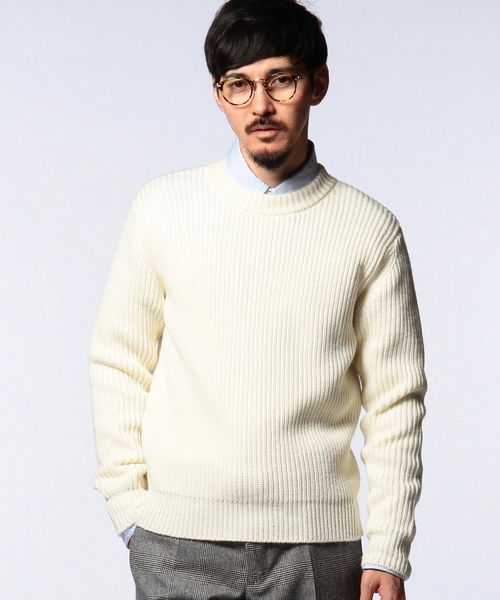 UNITED ARROWS(ユナイテッドアローズ)の「UAB ウールモヘアシルク ミドルゲージ クルーネック◆(ニット/セーター・メンズ・ネイビー/ホワイト/オリーブ/ロイヤルブルー・X-LARGE/SMALL/LARGE/MEDIUM/X-SMALL)」の2枚目の写真