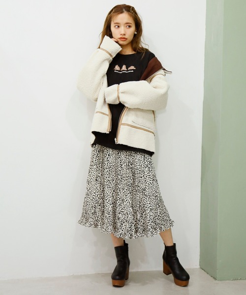 one after another NICE CLAUP（ワンアフターアナザーナイスクラップ）の「プリントアソートスウェット（Tシャツ/カットソー・レディース・ピンク/レッド/オフホワイト/ブラック・FREE）」の5枚目の写真