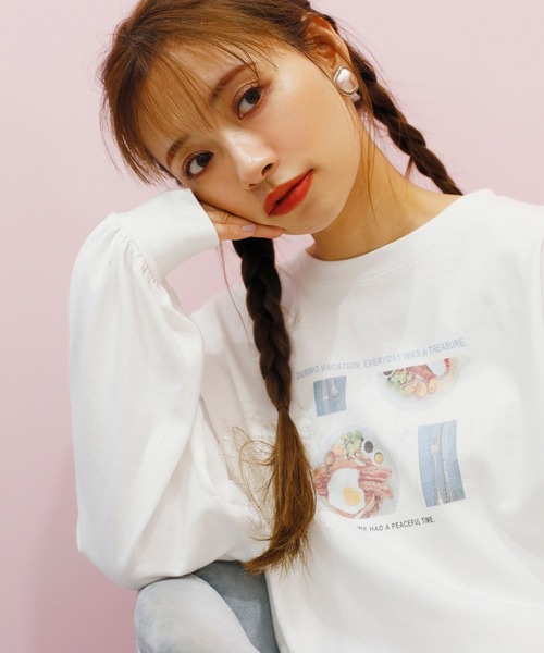 one after another NICE CLAUP（ワンアフターアナザーナイスクラップ）の「プリントアソートスウェット（Tシャツ/カットソー・レディース・ピンク/レッド/オフホワイト/ブラック・FREE）」の11枚目の写真