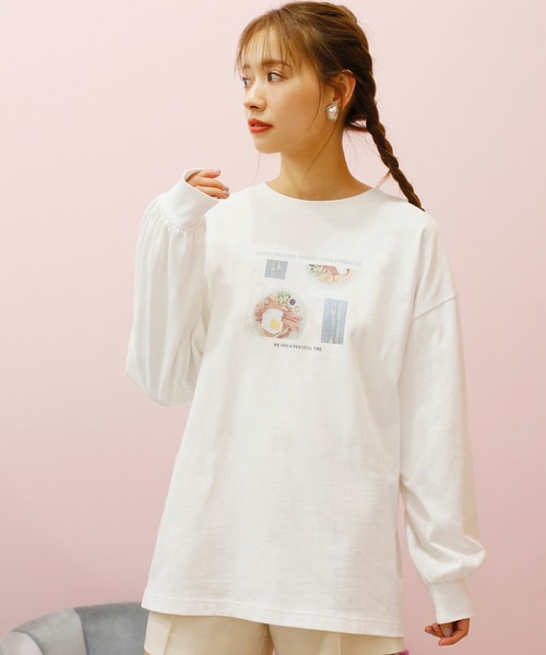 one after another NICE CLAUP（ワンアフターアナザーナイスクラップ）の「プリントアソートスウェット（Tシャツ/カットソー・レディース・ピンク/レッド/オフホワイト/ブラック・FREE）」の14枚目の写真