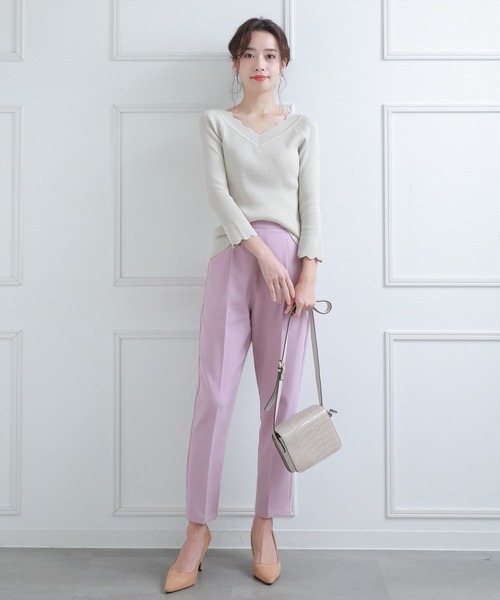 【WEB限定】ストレッチセンタープレステーパードパンツ/スラックス