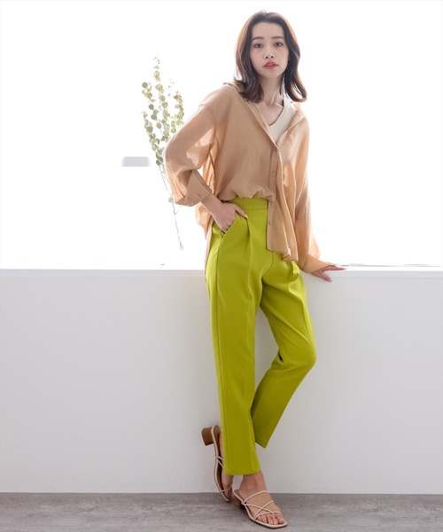 【WEB限定】ストレッチセンタープレステーパードパンツ/スラックス