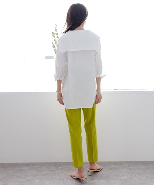 【WEB限定】ストレッチセンタープレステーパードパンツ/スラックス