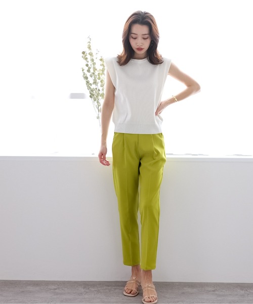 【WEB限定】ストレッチセンタープレステーパードパンツ/スラックス