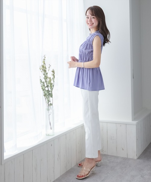 【WEB限定】ストレッチセンタープレステーパードパンツ/スラックス