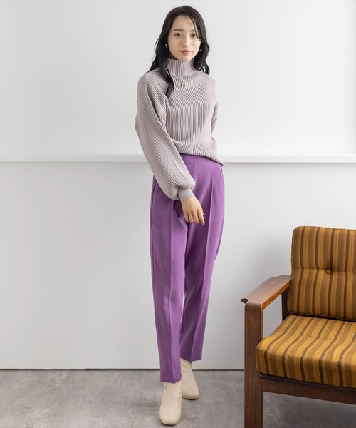 【WEB限定】ストレッチセンタープレステーパードパンツ/スラックス
