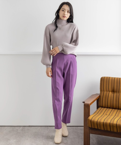 【WEB限定】ストレッチセンタープレステーパードパンツ/スラックス