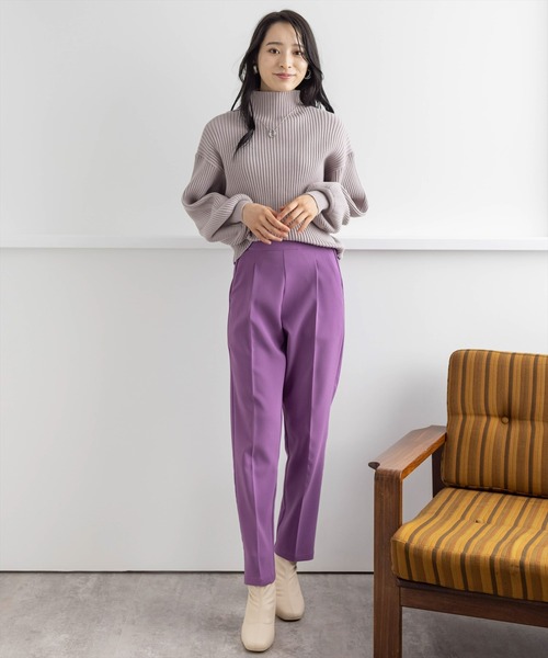 【WEB限定】ストレッチセンタープレステーパードパンツ/スラックス
