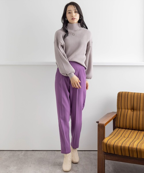 【WEB限定】ストレッチセンタープレステーパードパンツ/スラックス