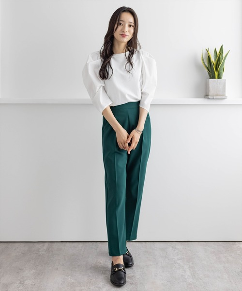 【WEB限定】ストレッチセンタープレステーパードパンツ/スラックス
