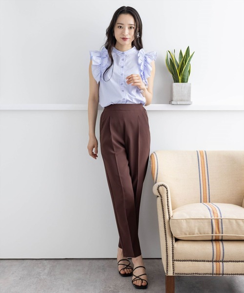 【WEB限定】ストレッチセンタープレステーパードパンツ/スラックス