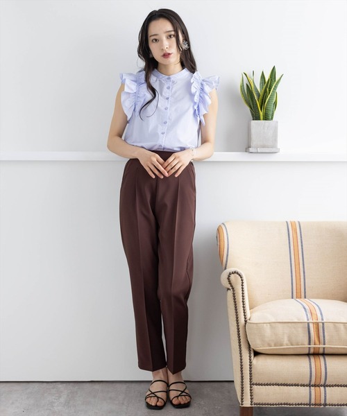 【WEB限定】ストレッチセンタープレステーパードパンツ/スラックス
