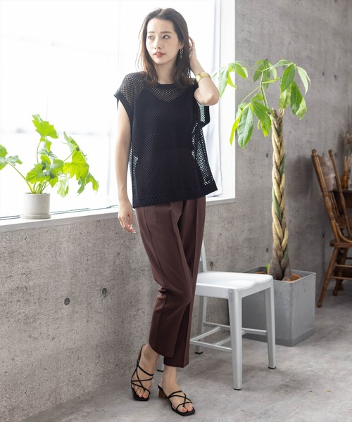 【WEB限定】ストレッチセンタープレステーパードパンツ/スラックス