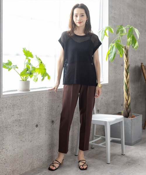 【WEB限定】ストレッチセンタープレステーパードパンツ/スラックス