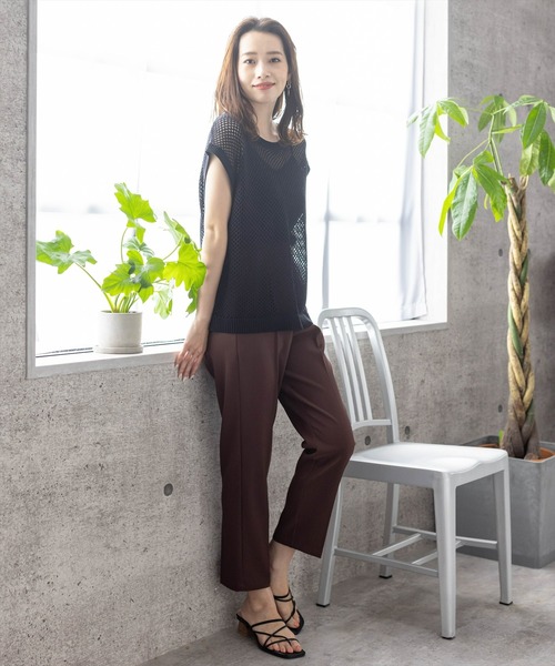 【WEB限定】ストレッチセンタープレステーパードパンツ/スラックス
