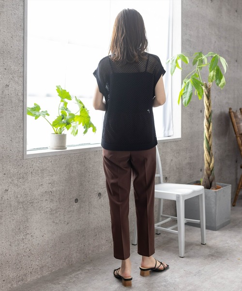 【WEB限定】ストレッチセンタープレステーパードパンツ/スラックス
