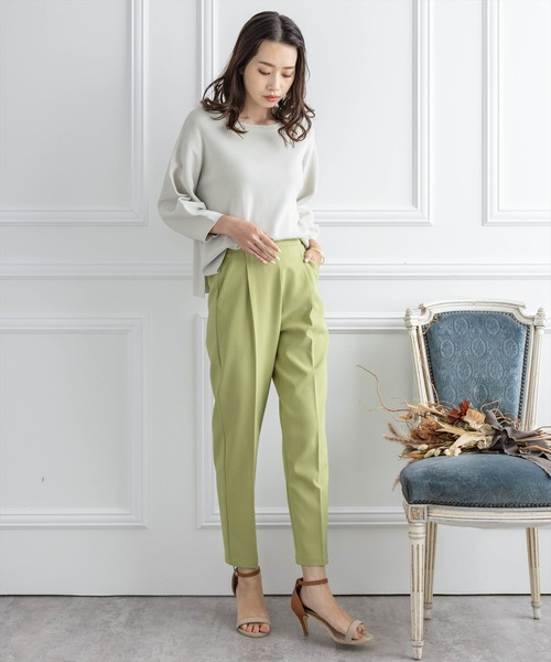 【WEB限定】ストレッチセンタープレステーパードパンツ/スラックス