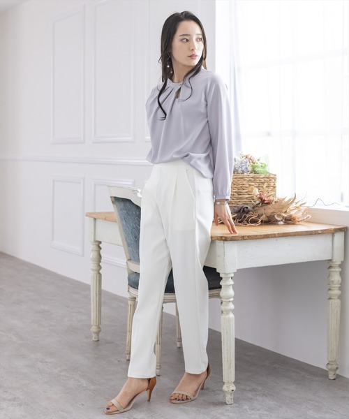 【WEB限定】ストレッチセンタープレステーパードパンツ/スラックス