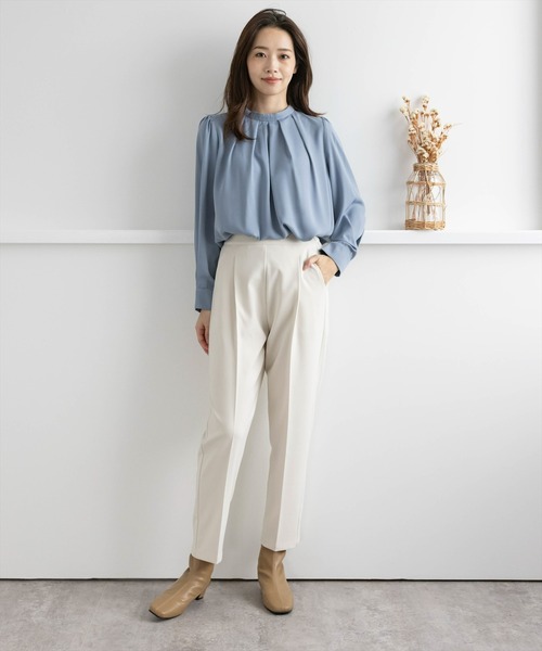 【WEB限定】ストレッチセンタープレステーパードパンツ/スラックス