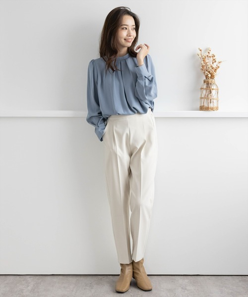【WEB限定】ストレッチセンタープレステーパードパンツ/スラックス