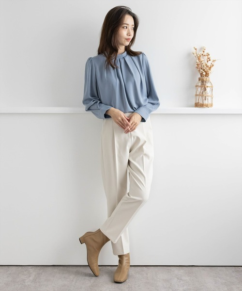 【WEB限定】ストレッチセンタープレステーパードパンツ/スラックス