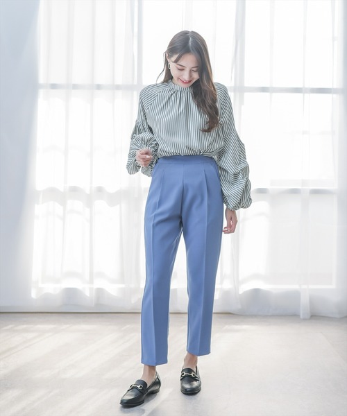 【WEB限定】ストレッチセンタープレステーパードパンツ/スラックス