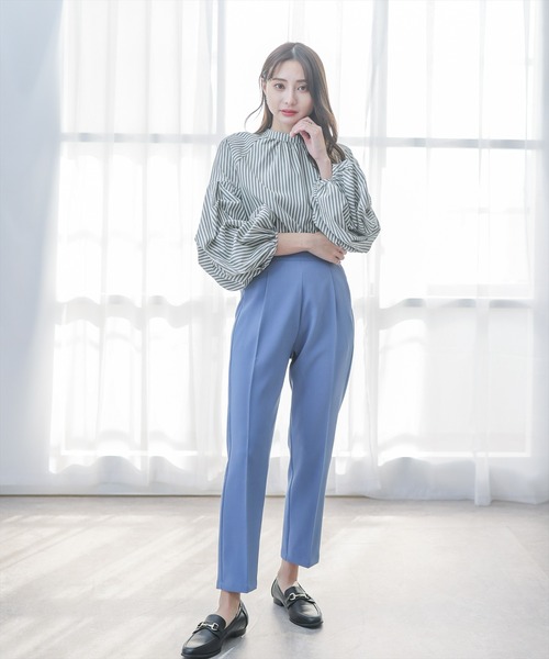 【WEB限定】ストレッチセンタープレステーパードパンツ/スラックス