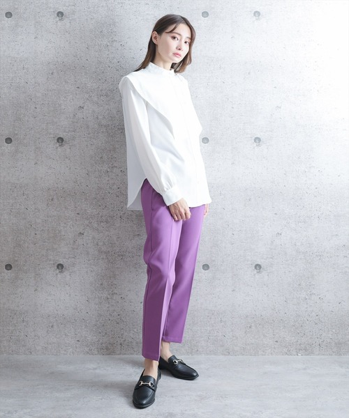 【WEB限定】ストレッチセンタープレステーパードパンツ/スラックス