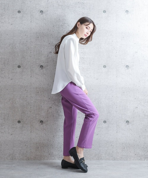 【WEB限定】ストレッチセンタープレステーパードパンツ/スラックス