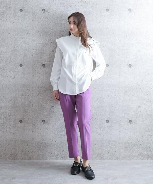 【WEB限定】ストレッチセンタープレステーパードパンツ/スラックス