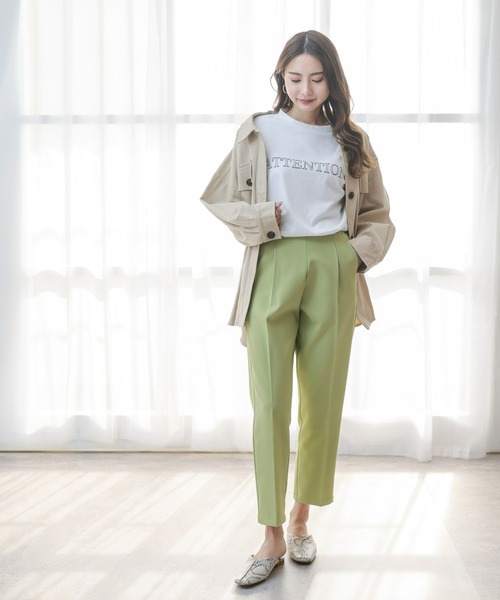 【WEB限定】ストレッチセンタープレステーパードパンツ/スラックス