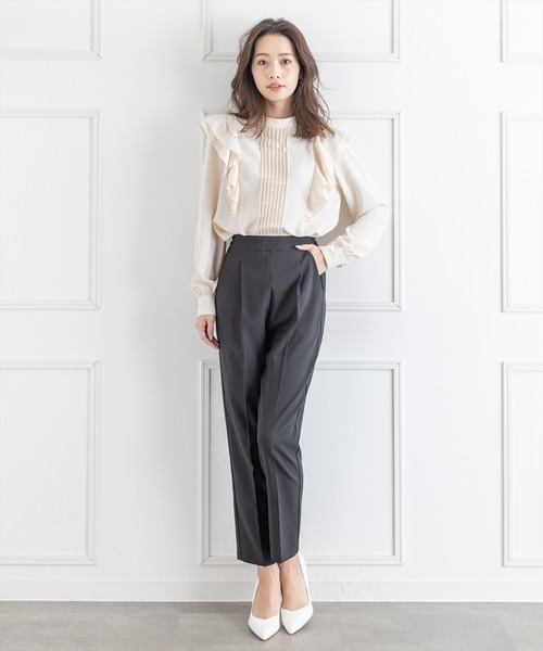 【WEB限定】ストレッチセンタープレステーパードパンツ/スラックス