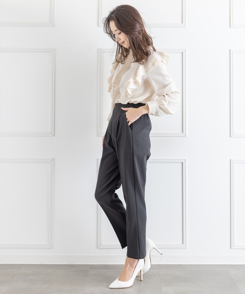 【WEB限定】ストレッチセンタープレステーパードパンツ/スラックス