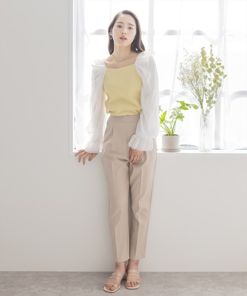 【WEB限定】ストレッチセンタープレステーパードパンツ/スラックス