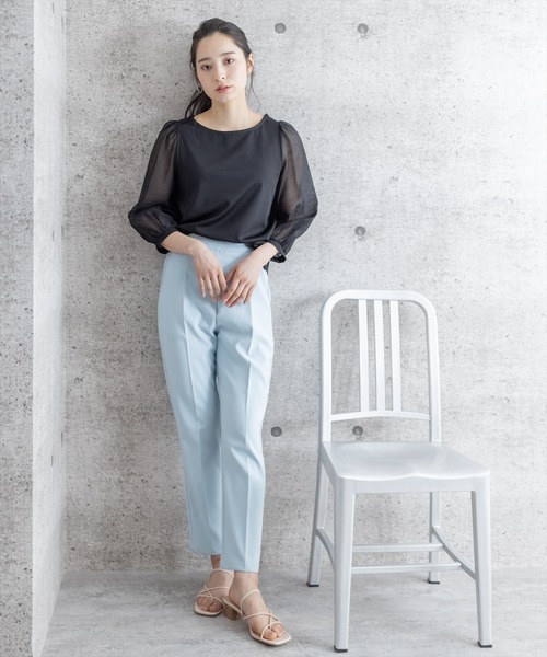【WEB限定】ストレッチセンタープレステーパードパンツ/スラックス