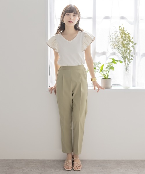 【WEB限定】ストレッチセンタープレステーパードパンツ/スラックス