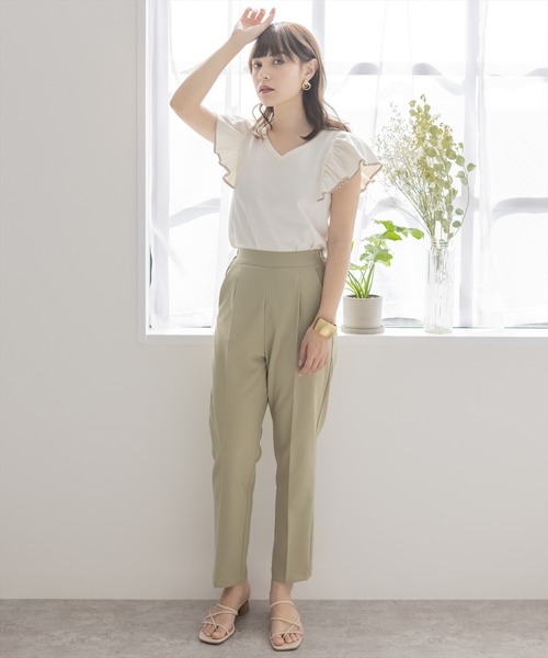 【WEB限定】ストレッチセンタープレステーパードパンツ/スラックス