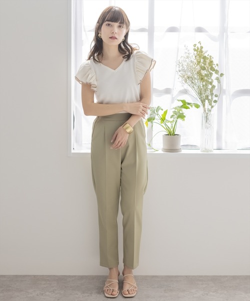 【WEB限定】ストレッチセンタープレステーパードパンツ/スラックス
