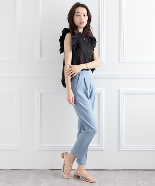 【WEB限定】ストレッチセンタープレステーパードパンツ/スラックス