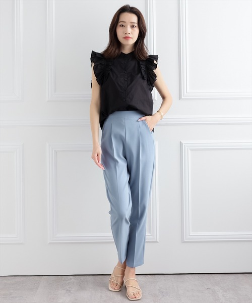 【WEB限定】ストレッチセンタープレステーパードパンツ/スラックス